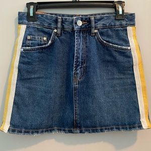 Zara Denim Skirt with Side Stripe | Size XS